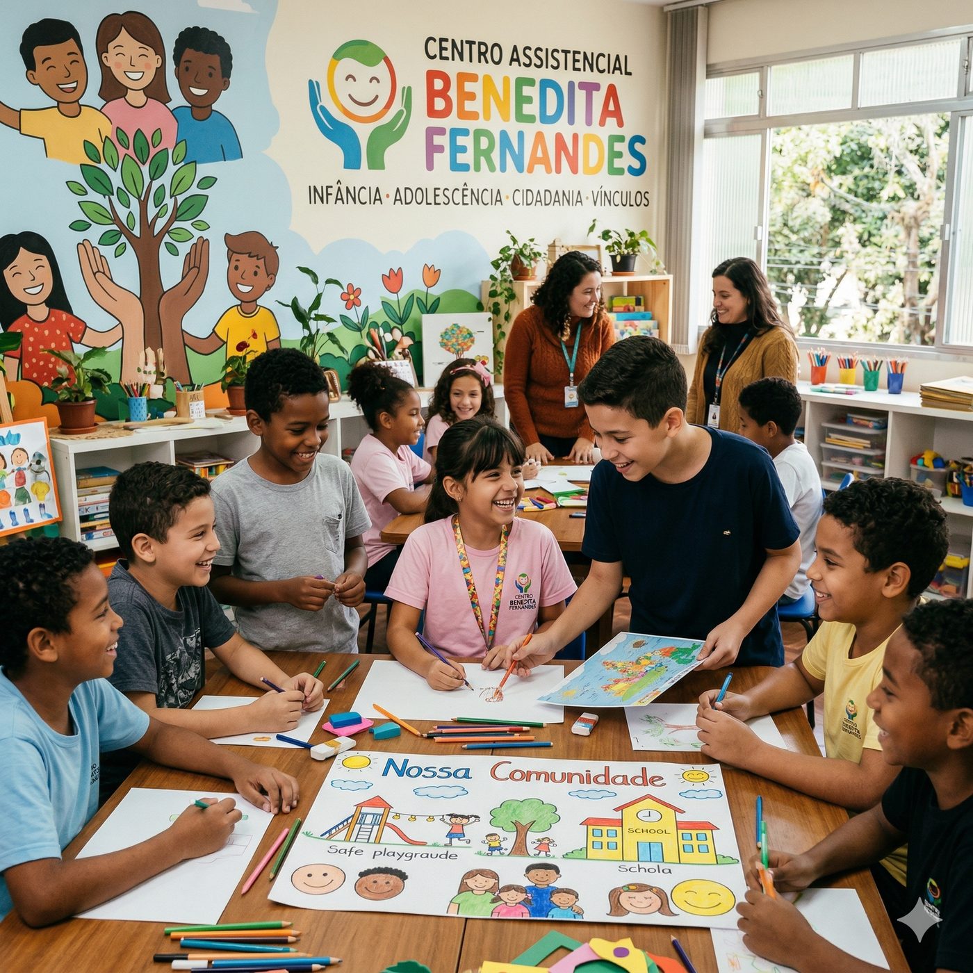 Momento de convivência no Centro Benedita Fernandes, em Buritama